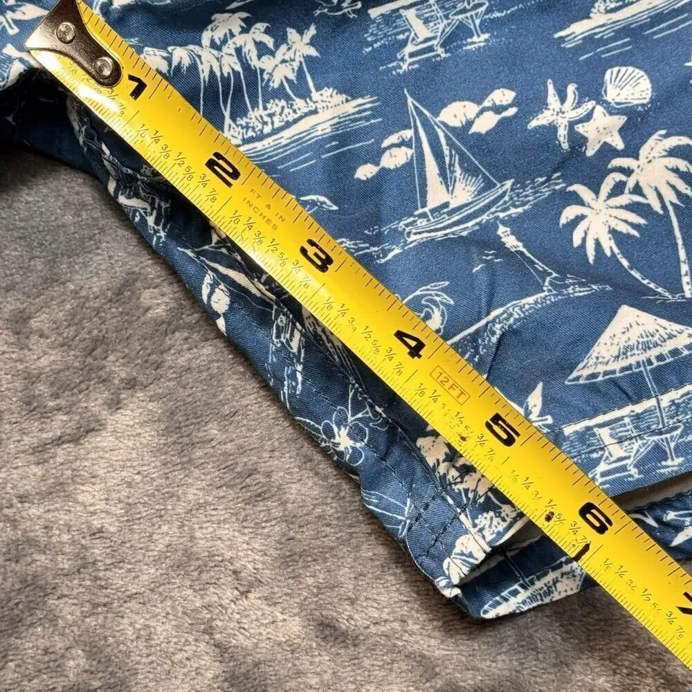 SPICY TUNA Sz 4XL Sailboat Surf Ocean Beach Life Palm Tree Swim Trunk Drawstring